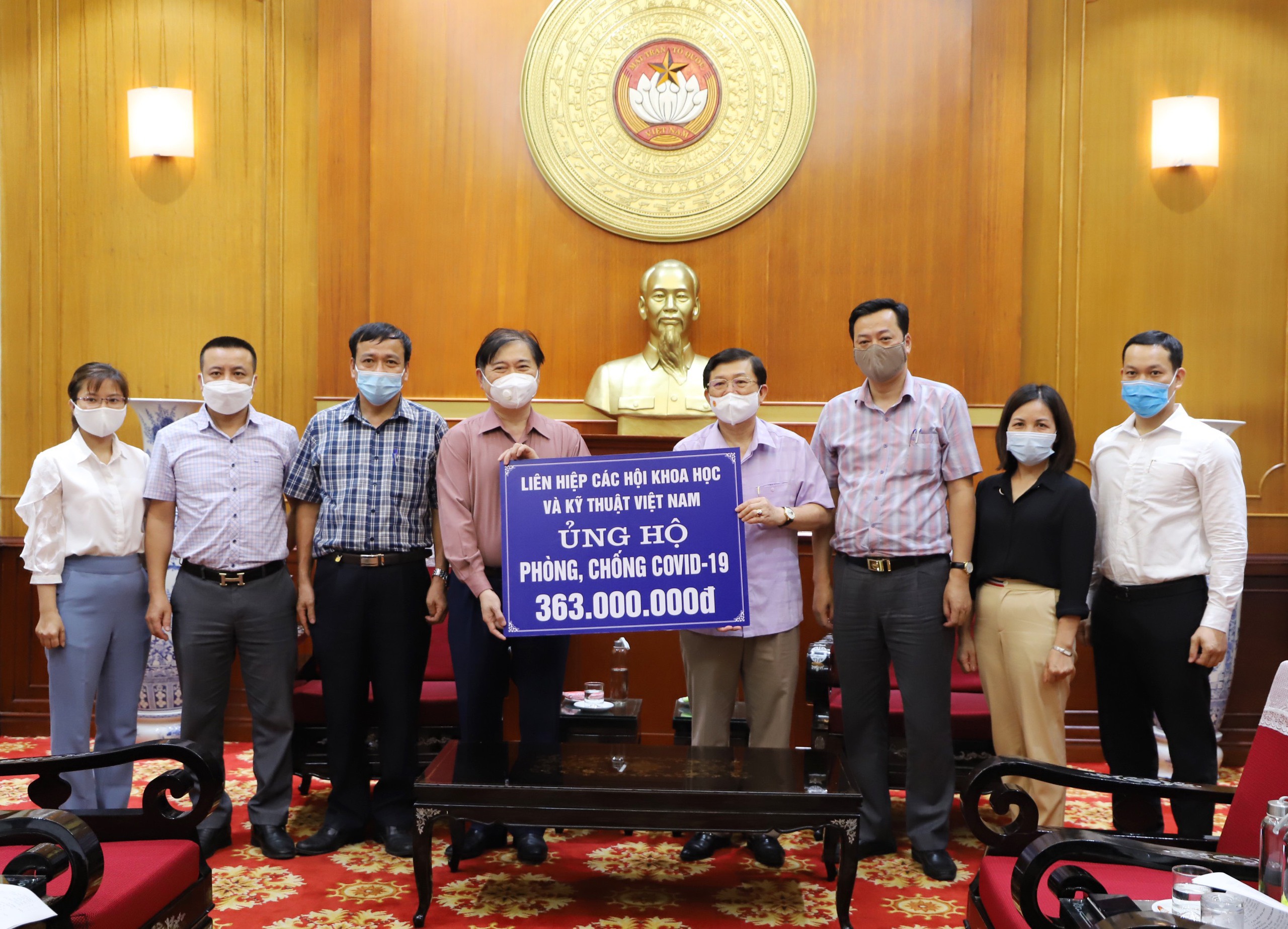 Liên hiệp các hội Khoa học và Kỹ thuật Việt Nam ủng hộ phòng chống dịch Covid-19